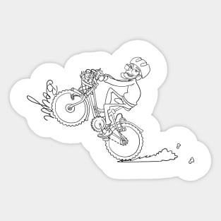 Boyer Biking (line art) Sticker